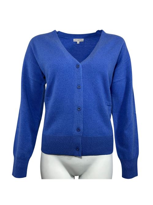 CARDIGAN DONNA  SCOLLO A V AZZURRO ESSENTIEL STUDIO | LMD021AZZURRO